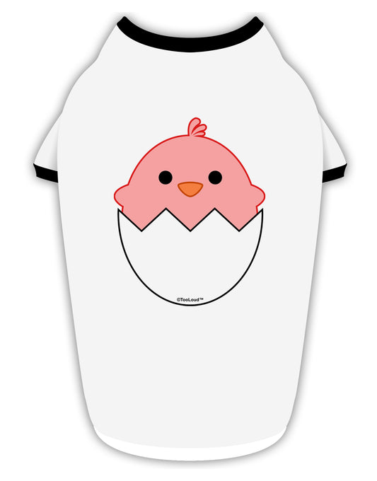 Cute Hatching Chick - Pink Stylish Cotton Dog Shirt by TooLoud-Dog Shirt-TooLoud-White-with-Black-Small-Davson Sales