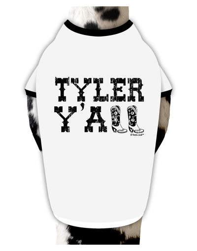 TooLoud Tyler Y'all - Southwestern Style Stylish Cotton Dog Shirt-Dog Shirt-TooLoud-White-with-Black-Small-Davson Sales