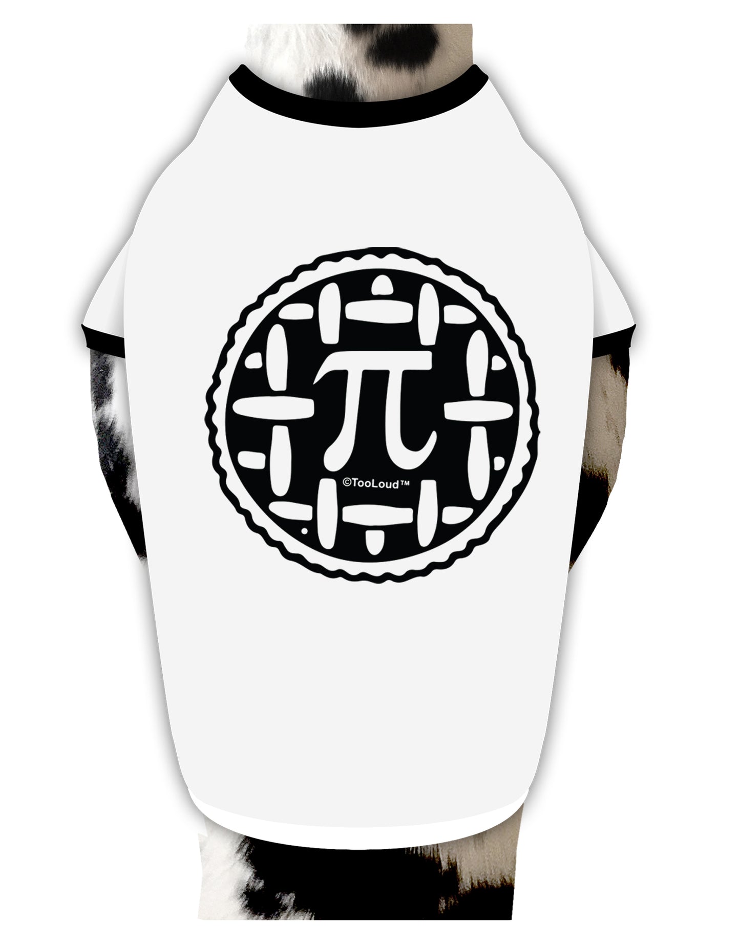 TooLoud Pi Pie Dog Shirt-Dog Shirt-TooLoud-White-with-Black-Small-Davson Sales