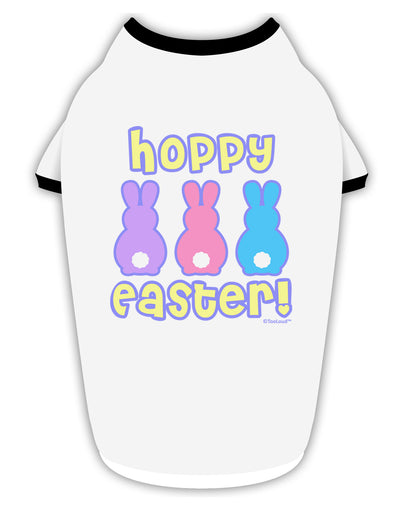 Three Easter Bunnies - Hoppy Easter Stylish Cotton Dog Shirt by TooLoud-Dog Shirt-TooLoud-White-with-Black-Small-Davson Sales