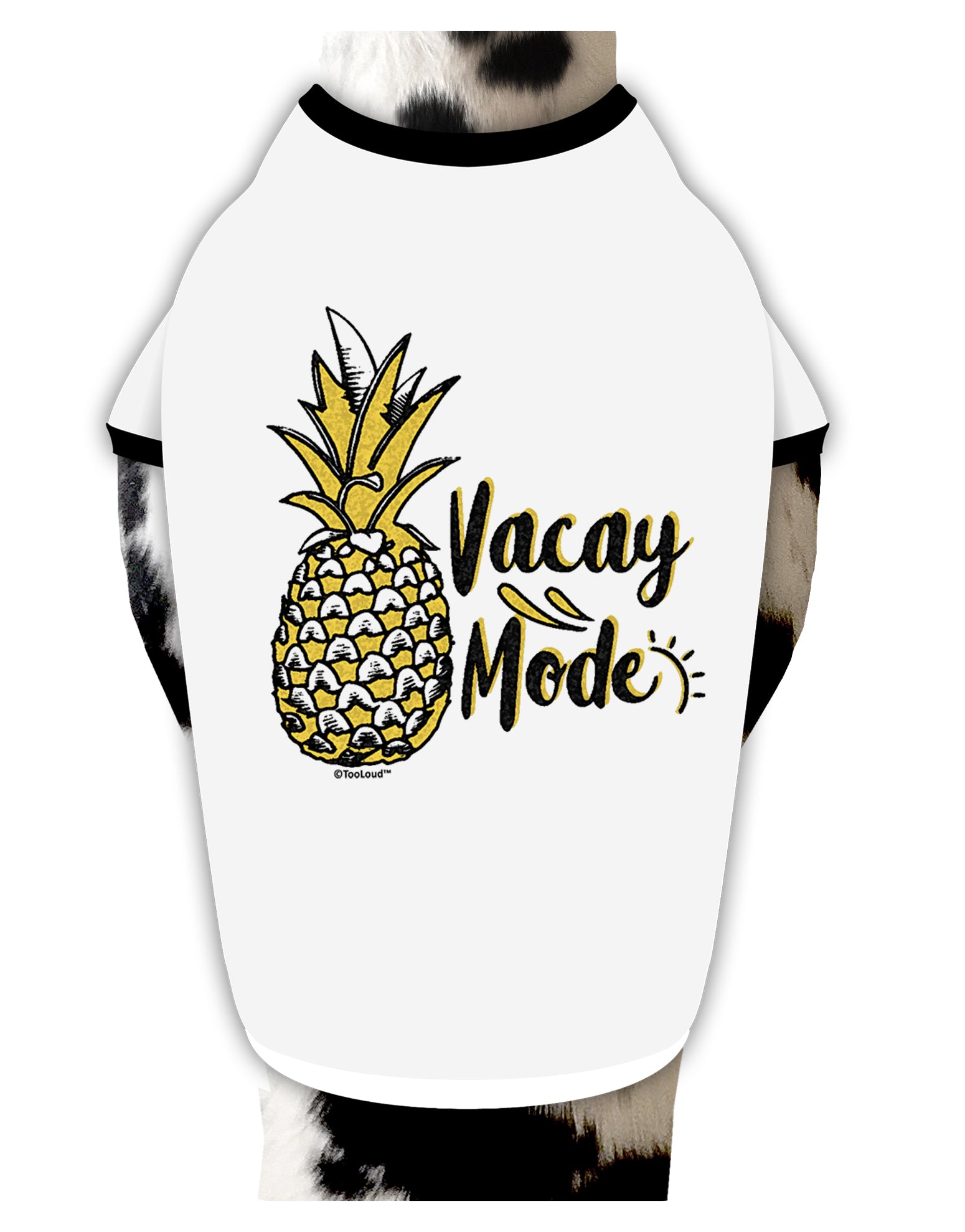 TooLoud Vacay Mode Pinapple Dog Shirt-Dog Shirt-TooLoud-White-with-Black-Small-Davson Sales