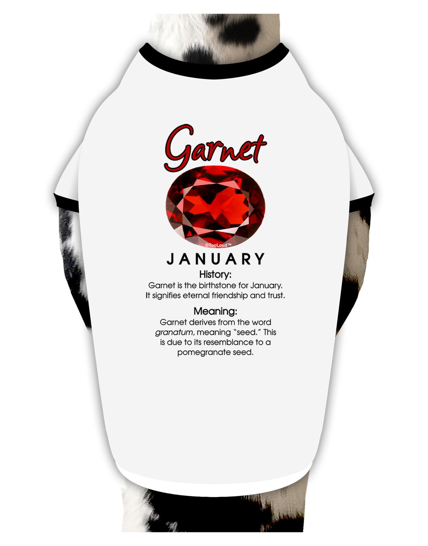 Birthstone Garnet Dog Shirt by TooLoud-Dog Shirt-TooLoud-White-with-Black-Small-Davson Sales