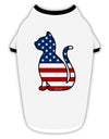 Patriotic Cat Design Stylish Cotton Dog Shirt by TooLoud-Dog Shirt-TooLoud-White-with-Black-Small-Davson Sales