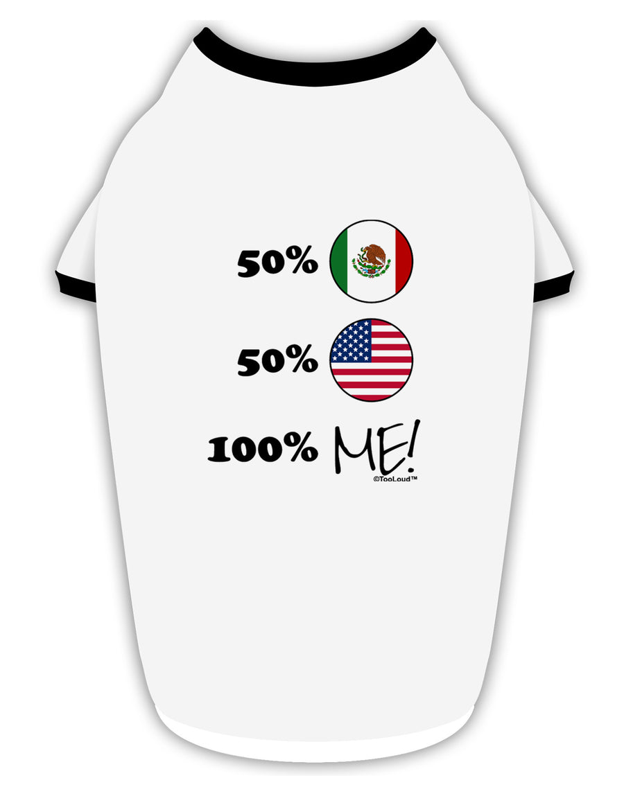 Mexican American 100 Percent Me Stylish Cotton Dog Shirt-Dog Shirt-TooLoud-White-with-Black-Small-Davson Sales