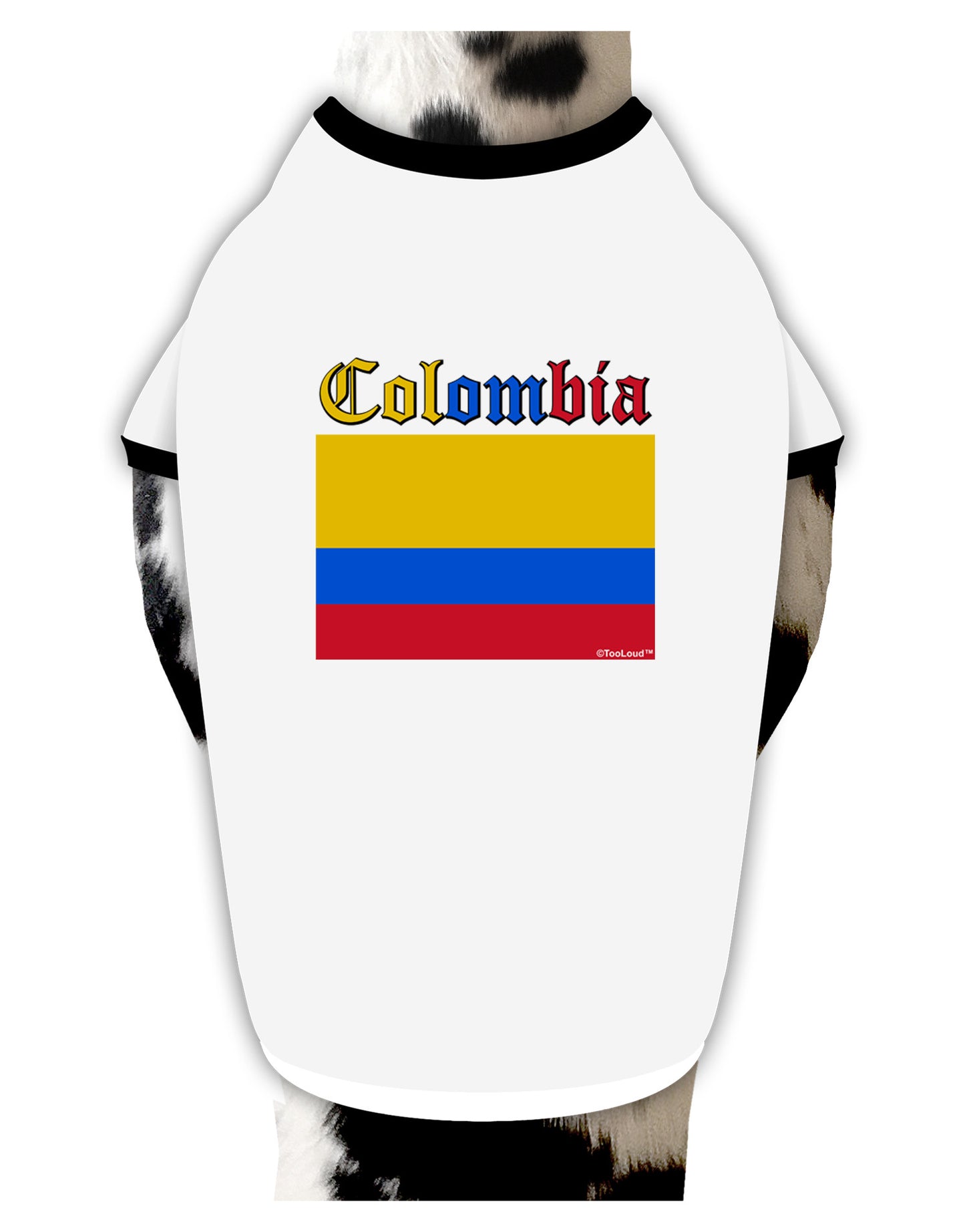 Colombia Flag Dog Shirt-Dog Shirt-TooLoud-White-with-Black-Small-Davson Sales