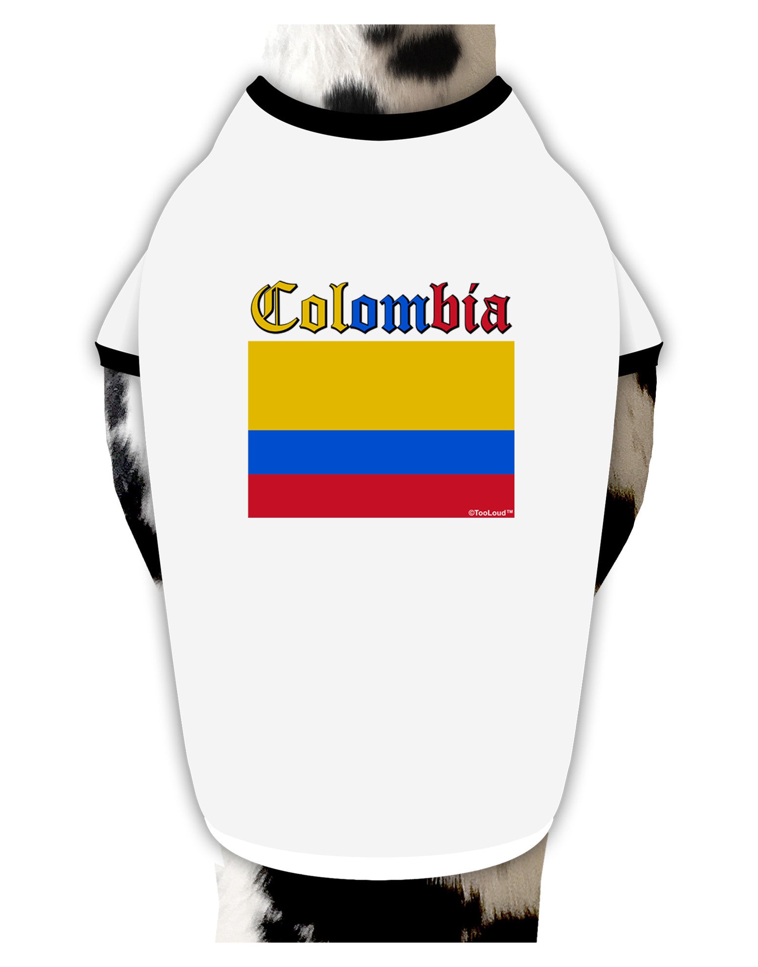 Colombia Flag Dog Shirt-Dog Shirt-TooLoud-White-with-Black-Small-Davson Sales