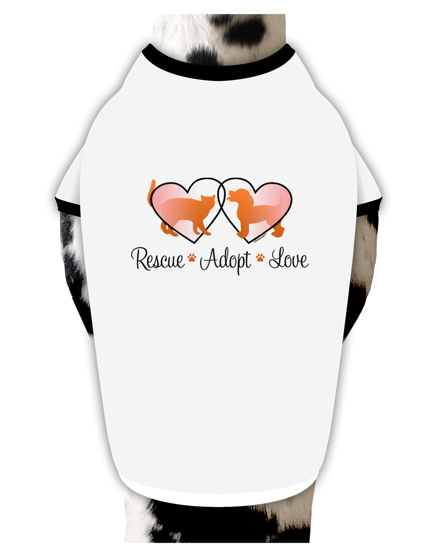 Rescue Adopt Love Dog Shirt-Dog Shirt-TooLoud-White-with-Black-Small-Davson Sales
