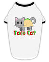 Cute Taco Cat Design Text Stylish Cotton Dog Shirt by TooLoud-Dog Shirt-TooLoud-White-with-Black-Small-Davson Sales