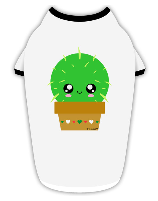 Cute Cactus Design Stylish Cotton Dog Shirt by TooLoud-Dog Shirt-TooLoud-White-with-Black-Small-Davson Sales