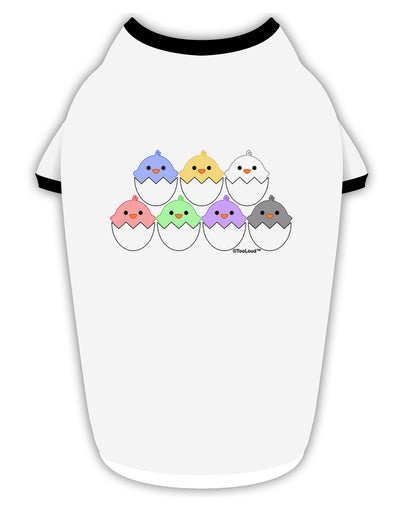 Cute Hatching Chicks Group Stylish Cotton Dog Shirt by TooLoud-Dog Shirt-TooLoud-White-with-Black-Small-Davson Sales