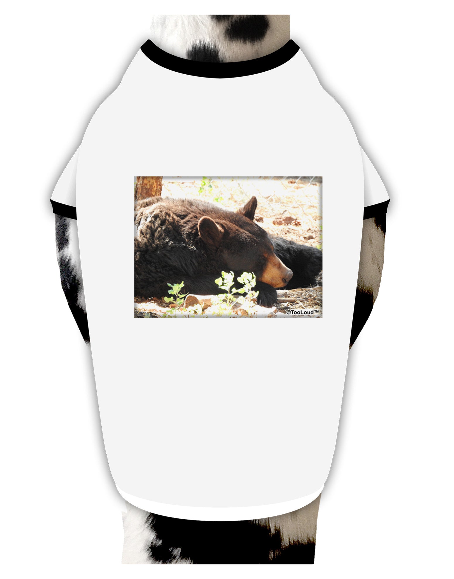 Laying Black Bear Dog Shirt-Dog Shirt-TooLoud-White-with-Black-Small-Davson Sales