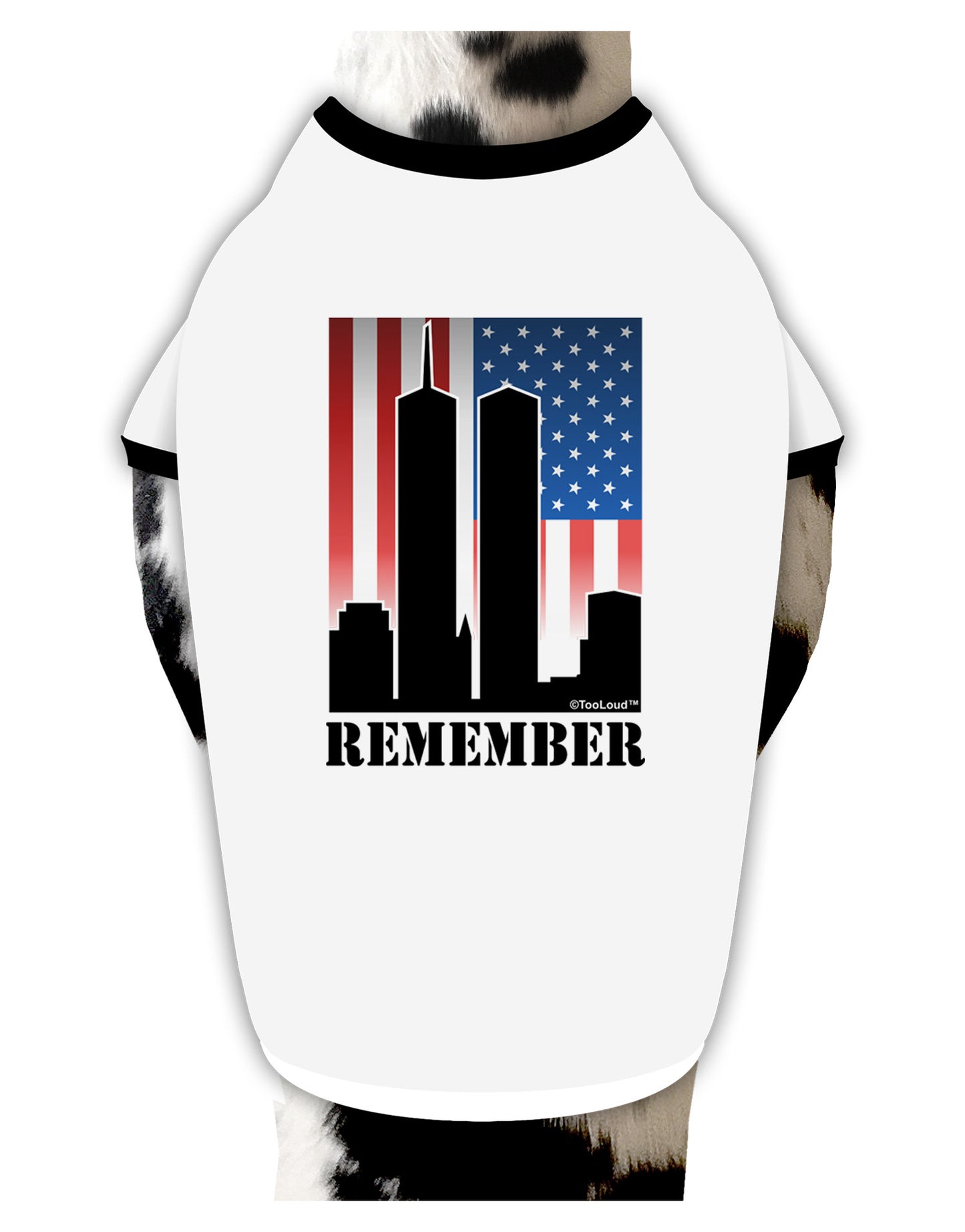 TooLoud Twin Towers Remember Dog Shirt-Dog Shirt-TooLoud-White-with-Black-Small-Davson Sales