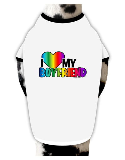 I Heart My Boyfriend - Rainbow Stylish Cotton Dog Shirt-Dog Shirt-TooLoud-White-with-Black-Small-Davson Sales