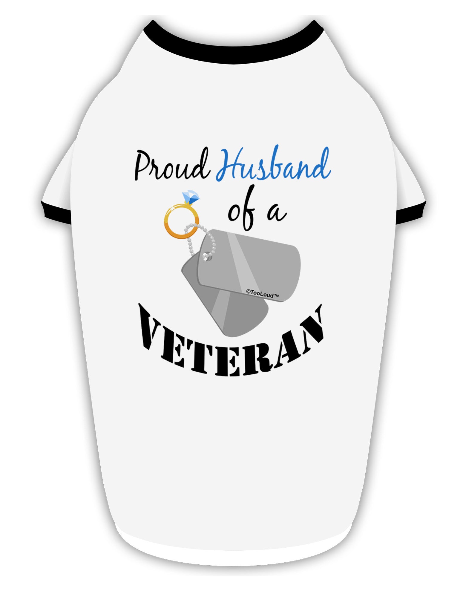 Husband of Veteran Stylish Cotton Dog Shirt-Dog Shirt-TooLoud-White-with-Black-Small-Davson Sales