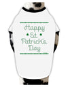 Happy St Patricks Day Clovers Dog Shirt-Dog Shirt-TooLoud-White-with-Black-Small-Davson Sales