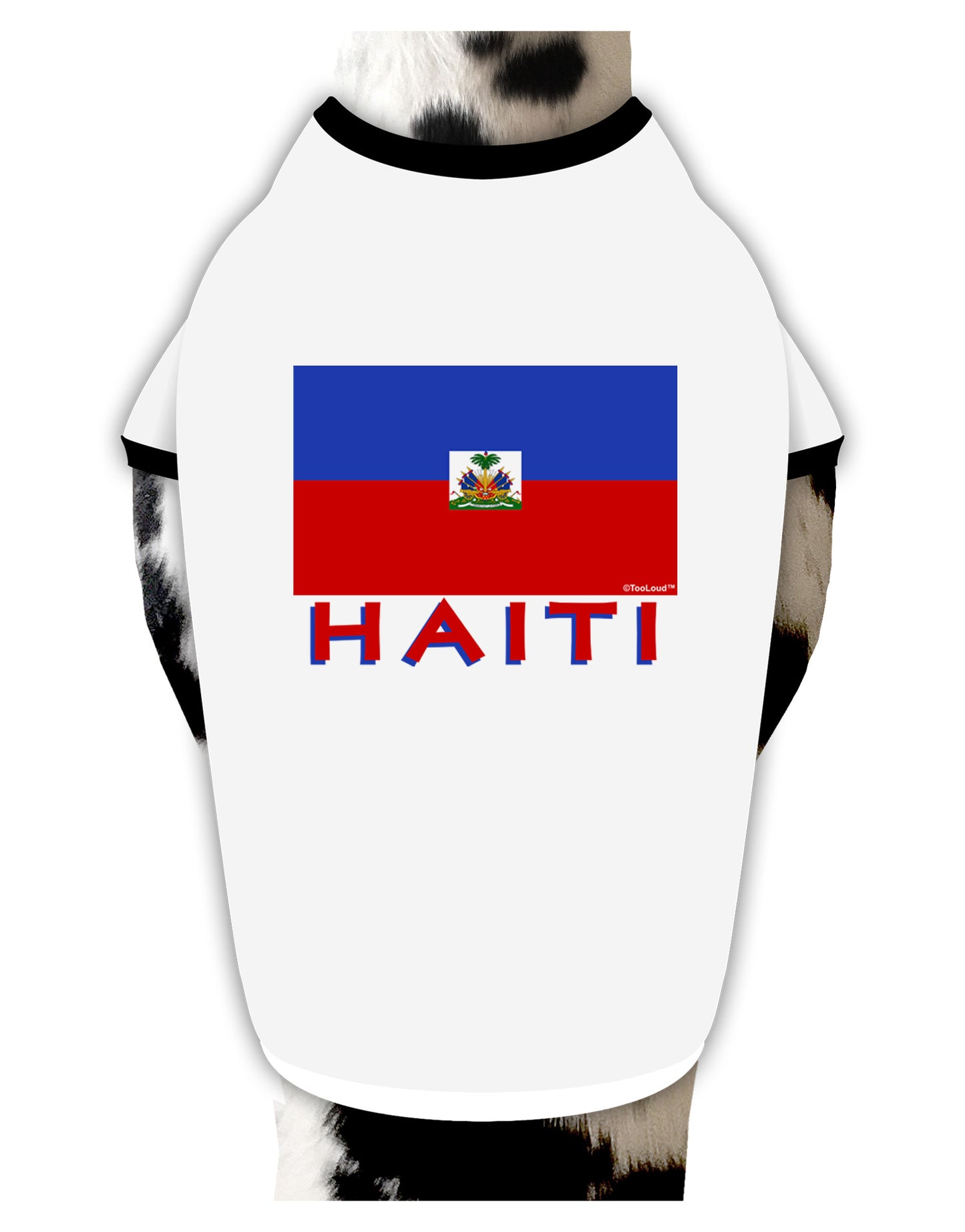 Haiti Flag Dog Shirt-Dog Shirt-TooLoud-White-with-Black-Small-Davson Sales