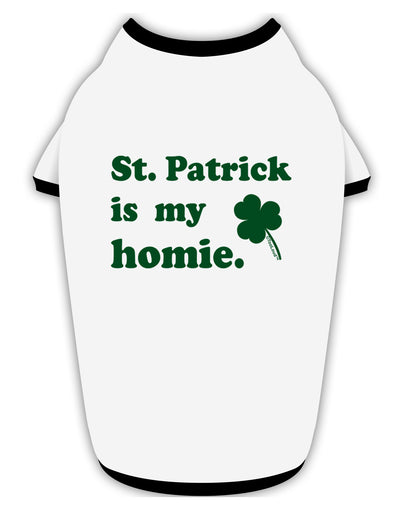 St Patrick is my Homie Stylish Cotton Dog Shirt-Dog Shirt-TooLoud-White-with-Black-Small-Davson Sales