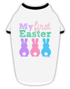 My First Easter - Three Bunnies Stylish Cotton Dog Shirt by TooLoud-Dog Shirt-TooLoud-White-with-Black-Small-Davson Sales