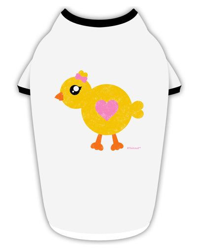 Cute Chick with Bow - Crayon Style Drawing Stylish Cotton Dog Shirt by TooLoud-Dog Shirt-TooLoud-White-with-Black-Small-Davson Sales