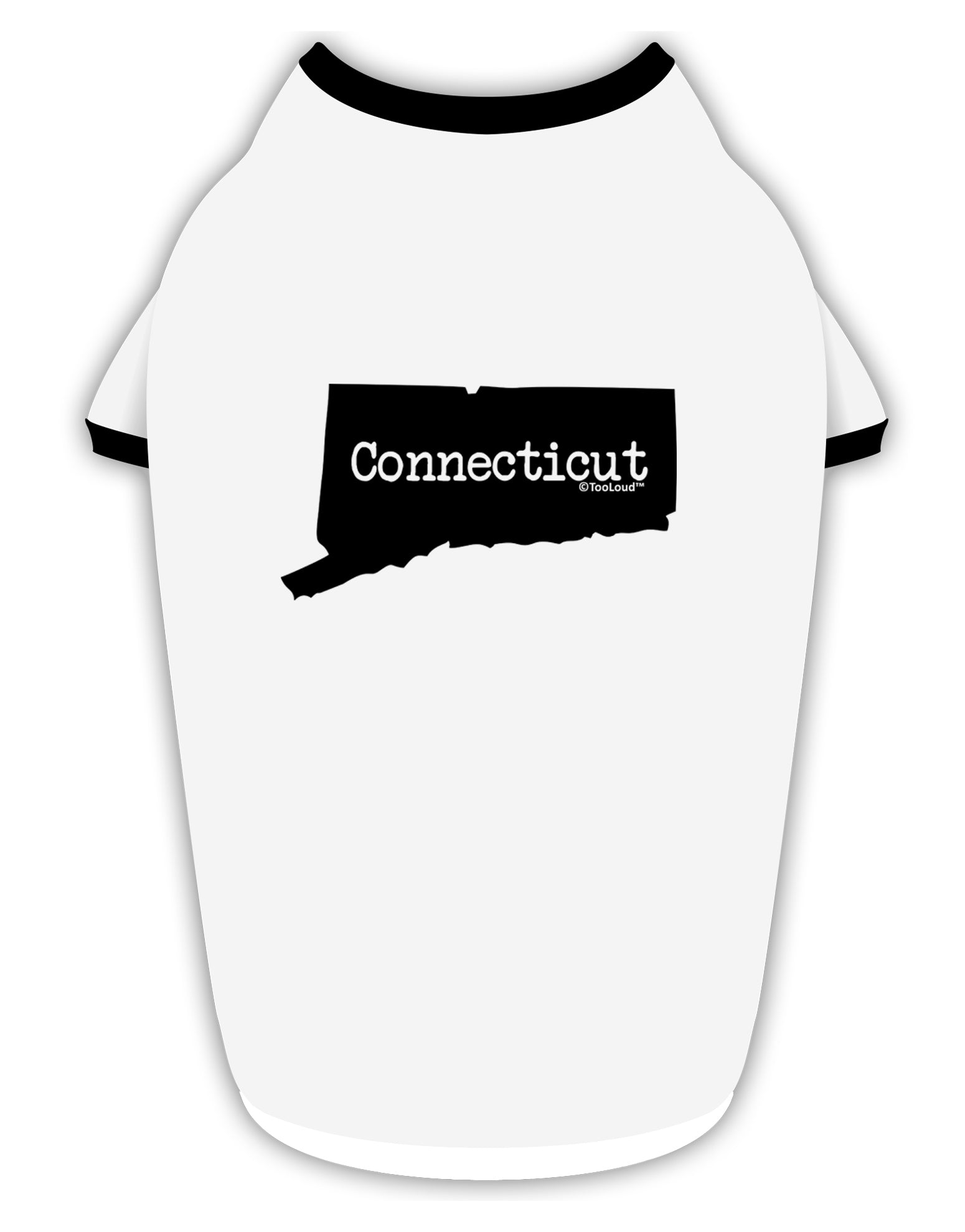 Connecticut - United States Shape Stylish Cotton Dog Shirt by TooLoud-Dog Shirt-TooLoud-White-with-Black-Small-Davson Sales
