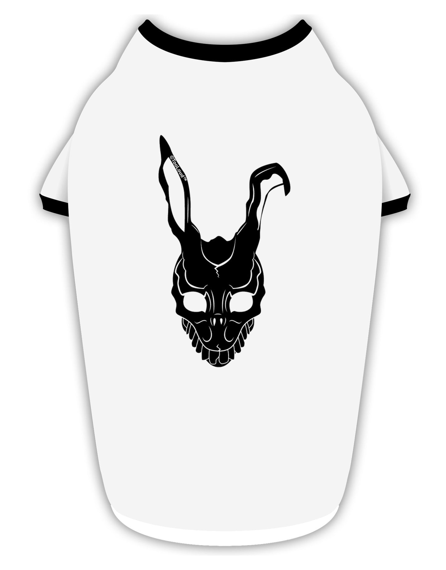 Scary Bunny Face Black Stylish Cotton Dog Shirt-Dog Shirt-TooLoud-White-with-Black-Small-Davson Sales