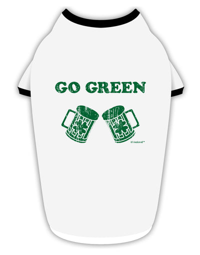 Go Green - St. Patrick's Day Green Beer Stylish Cotton Dog Shirt by TooLoud-Dog Shirt-TooLoud-White-with-Black-Small-Davson Sales