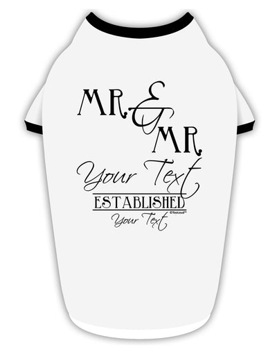 Personalized Mr and Mr -Name- Established -Date- Design Stylish Cotton Dog Shirt-Dog Shirt-TooLoud-White-with-Black-Small-Davson Sales