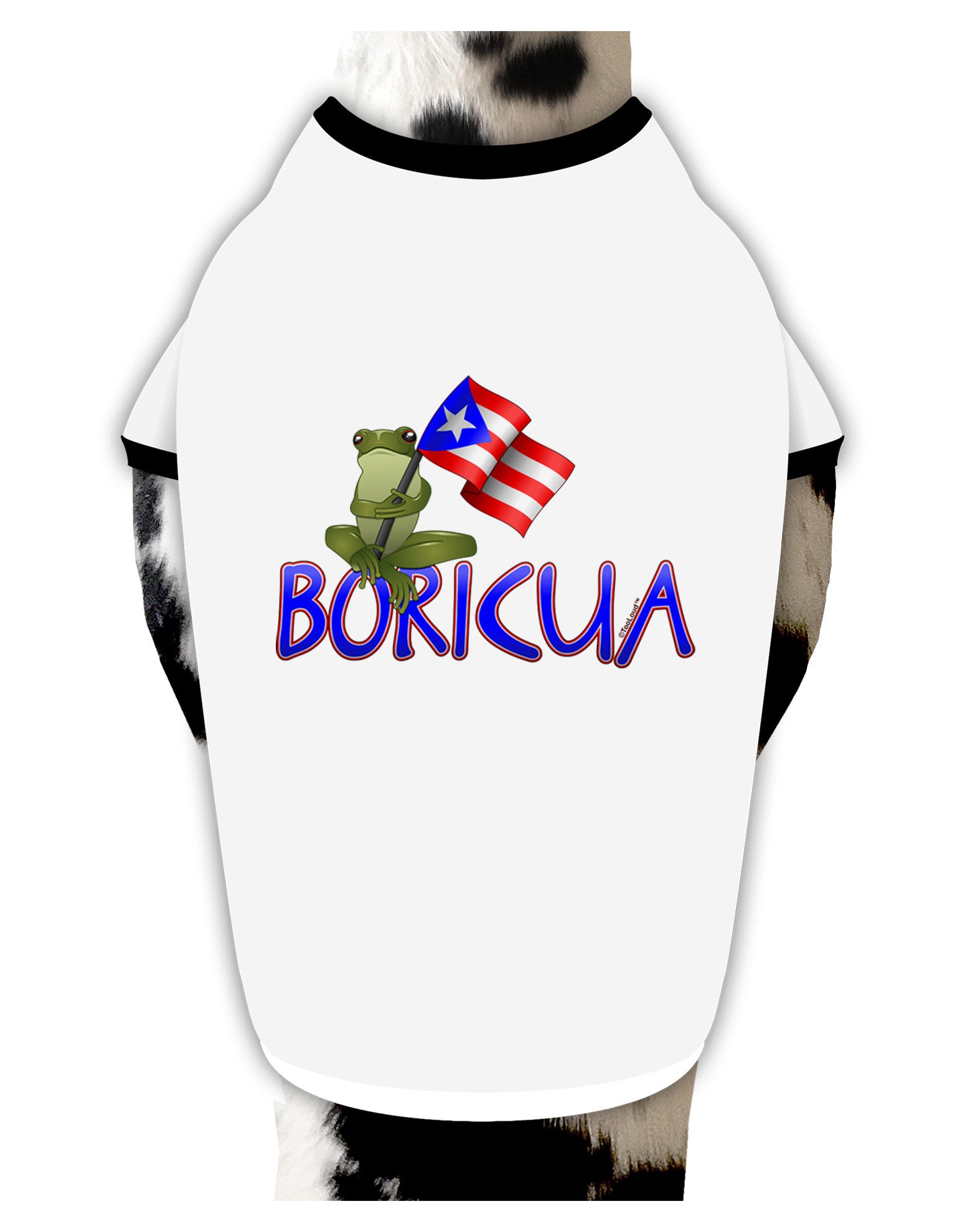 Coqui Boricua Dog Shirt-Dog Shirt-TooLoud-White-with-Black-Small-Davson Sales