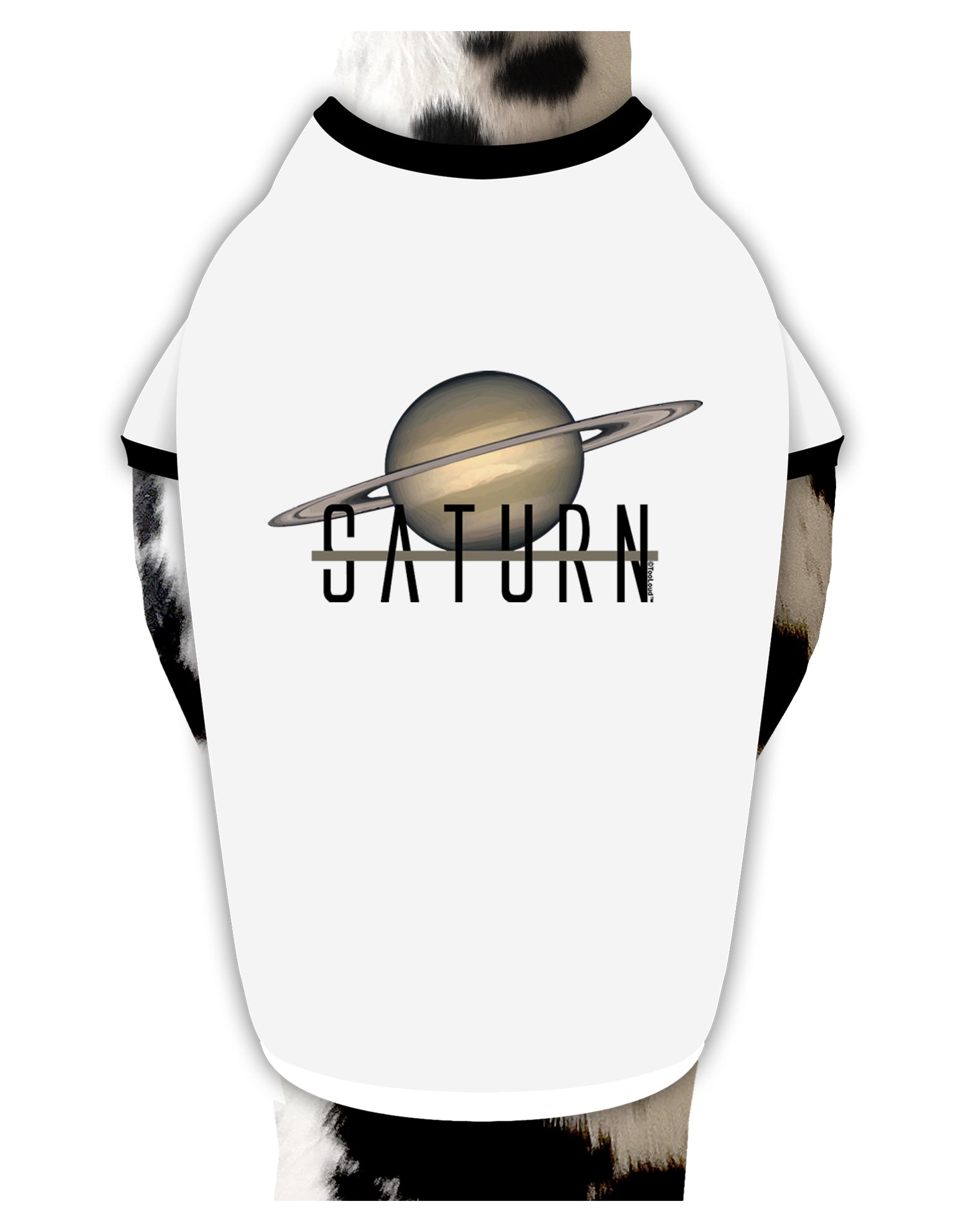 Planet Saturn Text Dog Shirt by TooLoud-Dog Shirt-TooLoud-White-with-Black-Small-Davson Sales