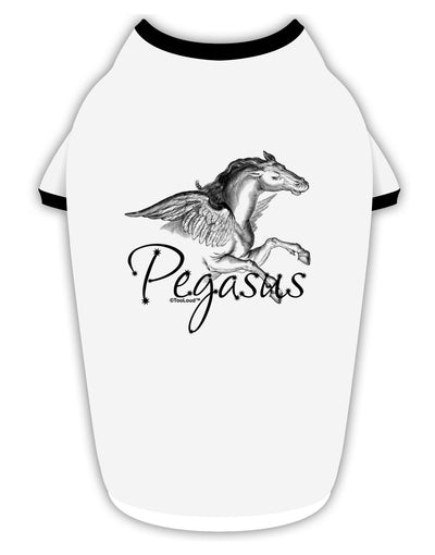 Pegasus Illustration Stylish Cotton Dog Shirt-Dog Shirt-TooLoud-White-with-Black-Small-Davson Sales