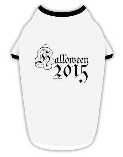 Halloween Current Year Script Text Stylish Cotton Dog Shirt-Dog Shirt-TooLoud-White-with-Black-Small-Davson Sales