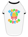 Happy Easter Easter Eggs Stylish Cotton Dog Shirt by TooLoud-Dog Shirt-TooLoud-White-with-Black-Small-Davson Sales