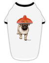 Pug Dog with Pink Sombrero Stylish Cotton Dog Shirt by TooLoud-Dog Shirt-TooLoud-White-with-Black-Small-Davson Sales