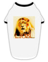 Lion Watercolor 4 Text Stylish Cotton Dog Shirt-Dog Shirt-TooLoud-White-with-Black-Small-Davson Sales