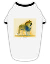 Lion Watercolor 1 Stylish Cotton Dog Shirt-Dog Shirt-TooLoud-White-with-Black-Small-Davson Sales