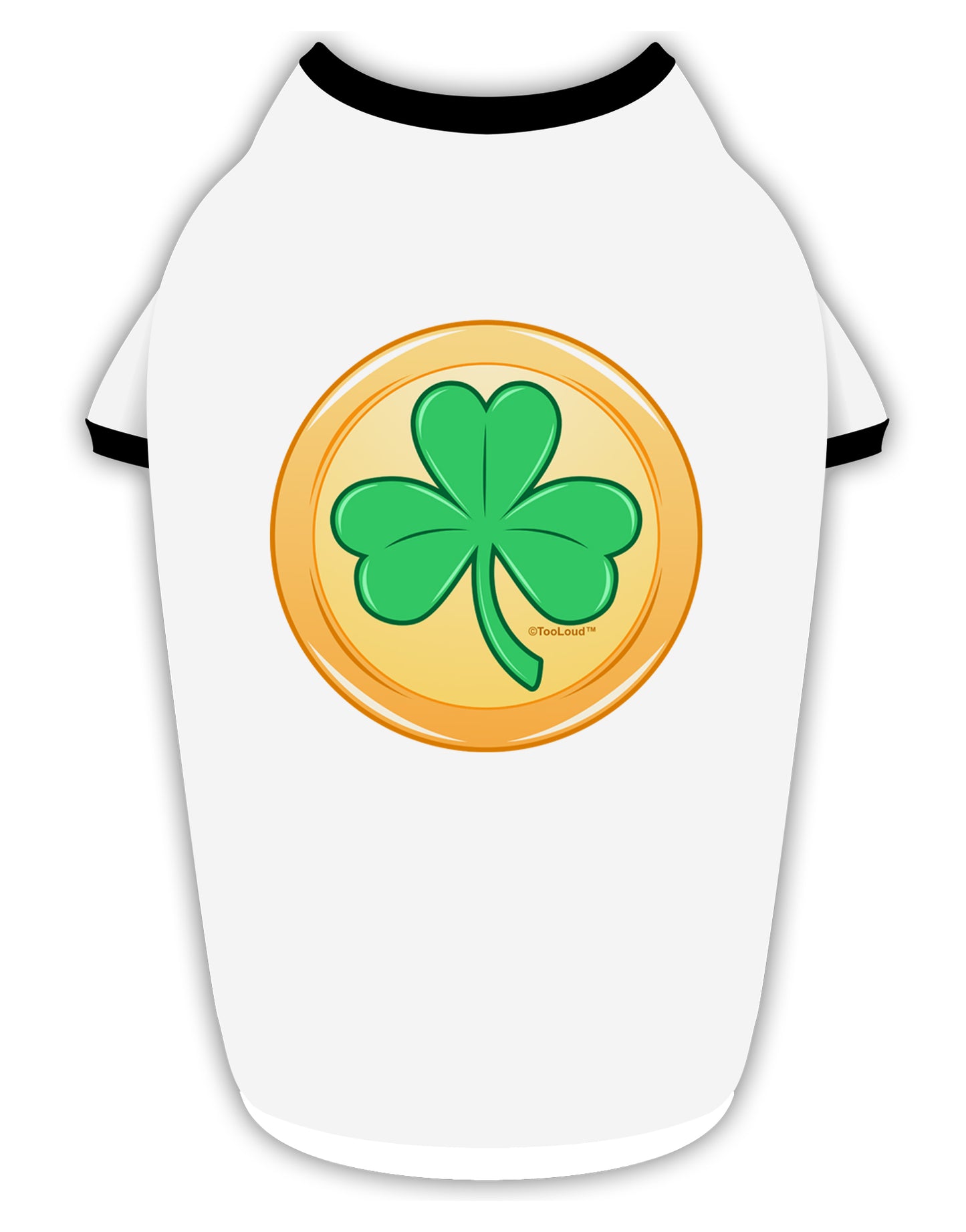 Shamrock Button Vector Design Stylish Cotton Dog Shirt by TooLoud-Dog Shirt-TooLoud-White-with-Black-Small-Davson Sales