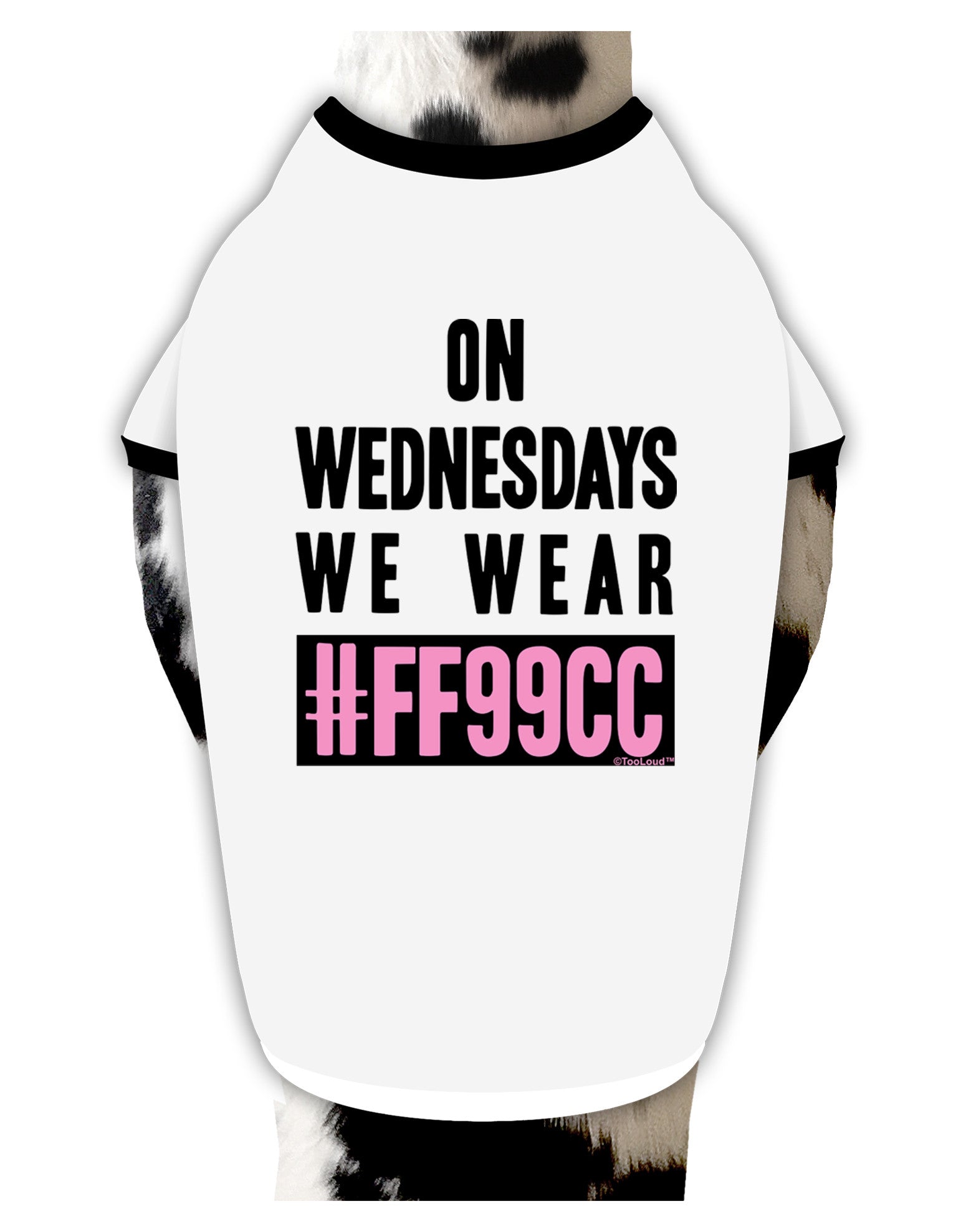 On Wednesdays We Wear FF99CC Dog Shirt-Dog Shirt-TooLoud-White-with-Black-Small-Davson Sales