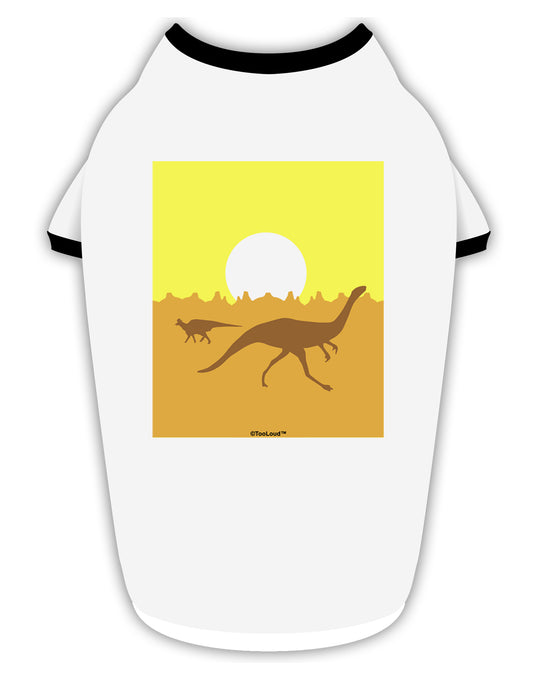 Jurassic Dinosaur Sunrise Stylish Cotton Dog Shirt by TooLoud-Dog Shirt-TooLoud-White-with-Black-Small-Davson Sales