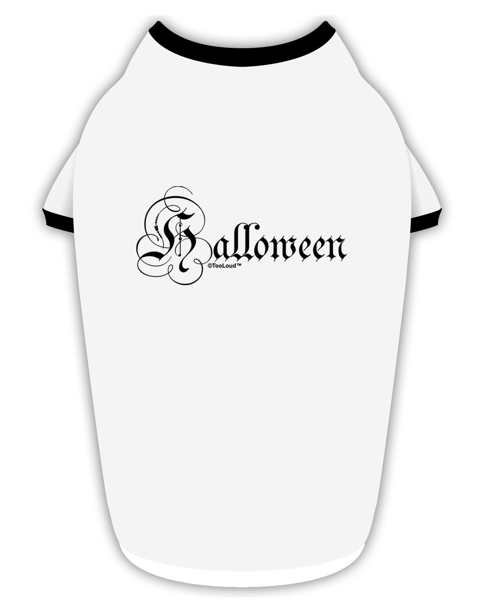 Halloween Script Text Stylish Cotton Dog Shirt-Dog Shirt-TooLoud-White-with-Black-Small-Davson Sales