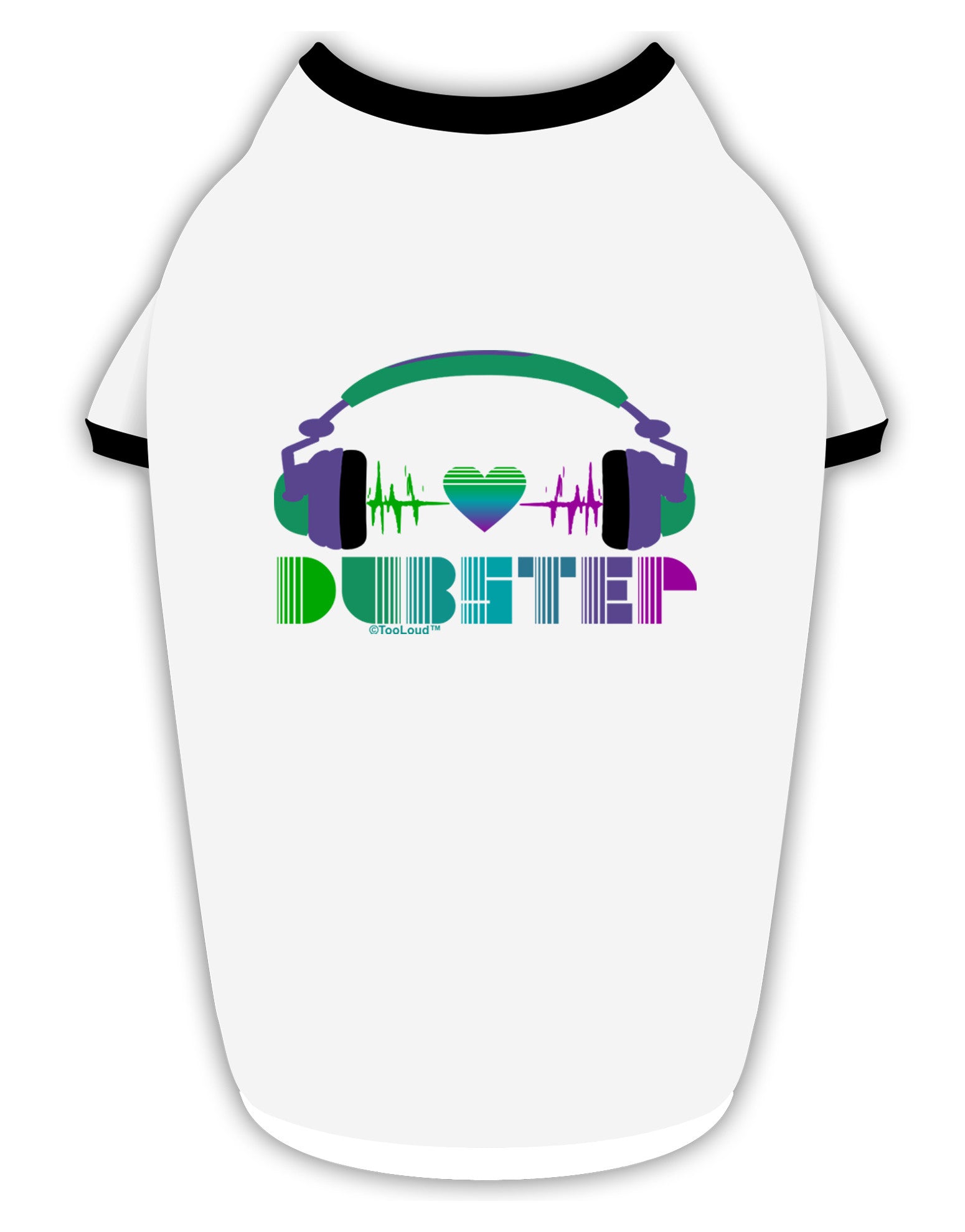 Heart Dubstep Stylish Cotton Dog Shirt-Dog Shirt-TooLoud-White-with-Black-Small-Davson Sales