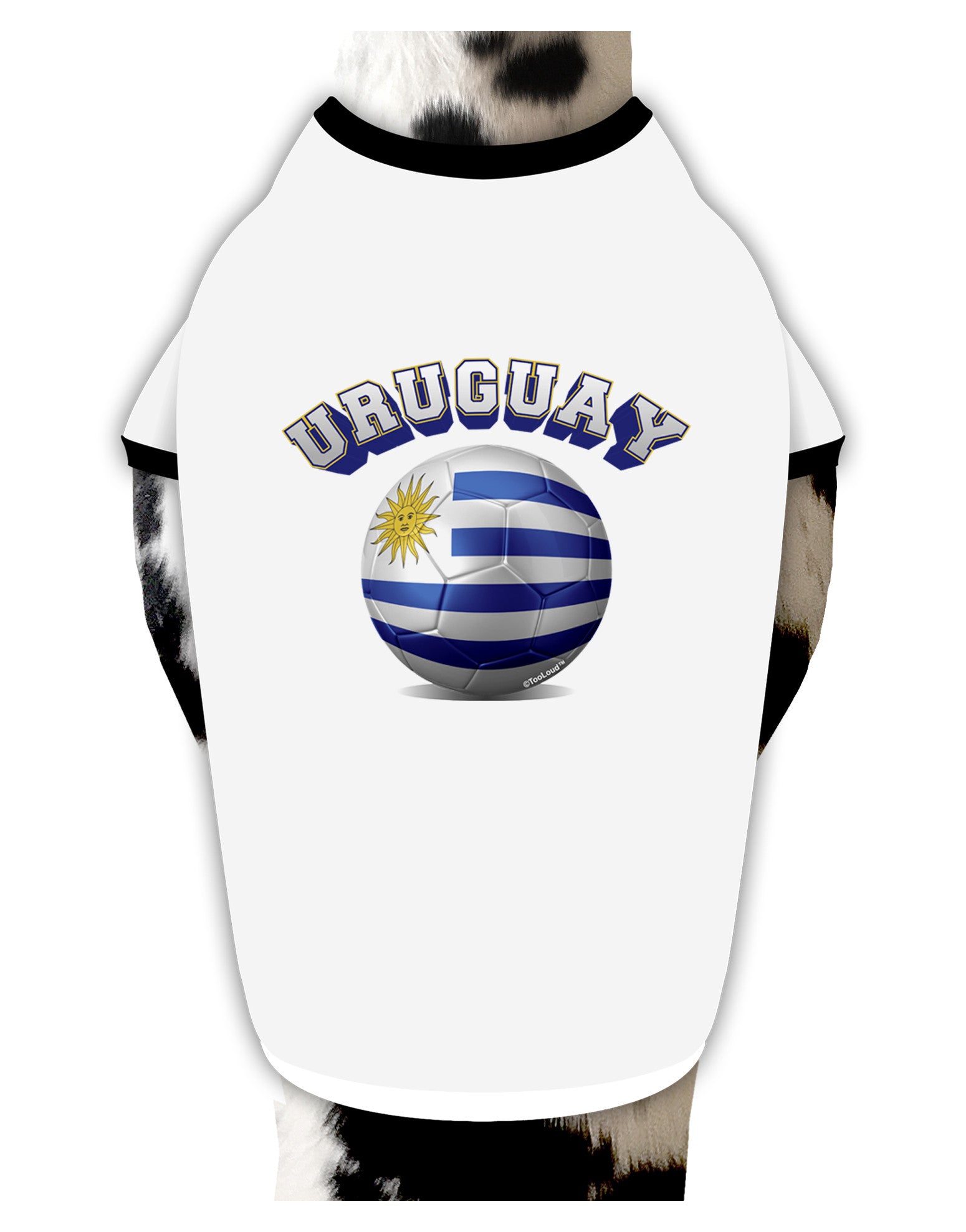 Soccer Ball Flag - Uruguay Dog Shirt-Dog Shirt-TooLoud-White-with-Black-Small-Davson Sales