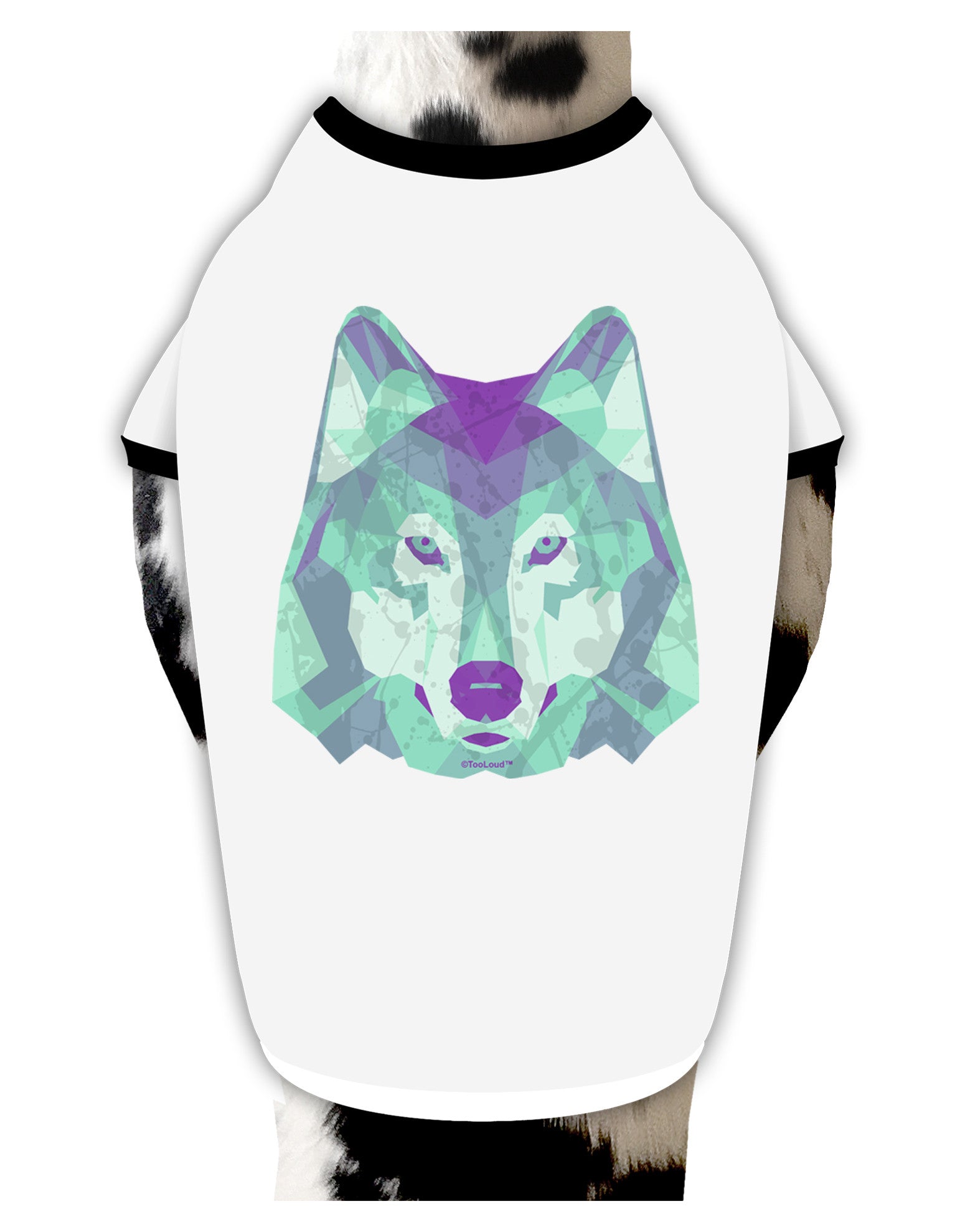 Geometric Wolf Head Dog Shirt-Dog Shirt-TooLoud-White-with-Black-Small-Davson Sales