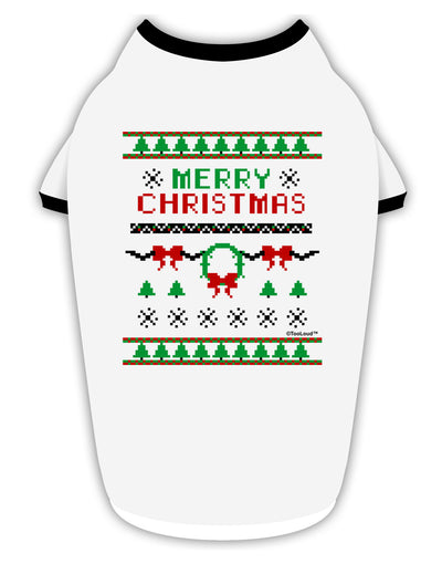 Merry Christmas Ugly Christmas Sweater Stylish Cotton Dog Shirt-Dog Shirt-TooLoud-White-with-Black-Small-Davson Sales