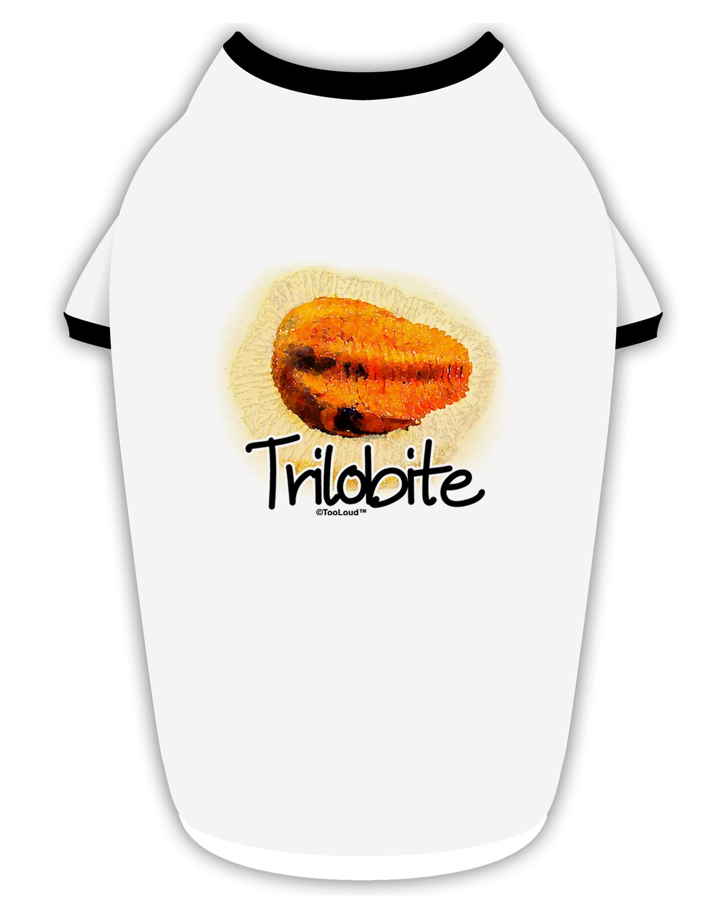 TooLoud Trilobite Fossil Watercolor Text Stylish Cotton Dog Shirt-Dog Shirt-TooLoud-White-with-Black-Small-Davson Sales