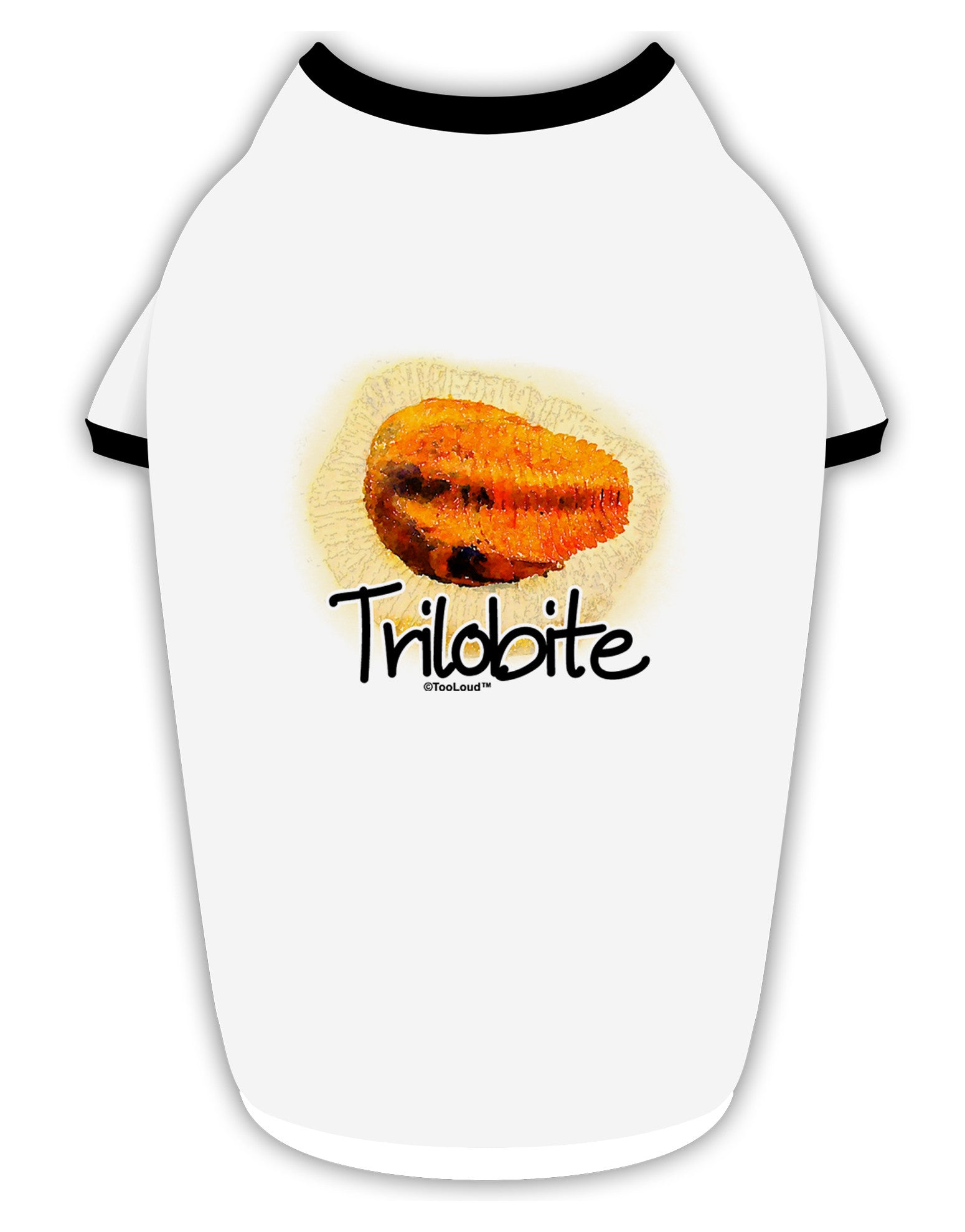 TooLoud Trilobite Fossil Watercolor Text Stylish Cotton Dog Shirt-Dog Shirt-TooLoud-White-with-Black-Small-Davson Sales