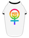 Rainbow Distressed Feminism Symbol Stylish Cotton Dog Shirt-Dog Shirt-TooLoud-White-with-Black-Small-Davson Sales