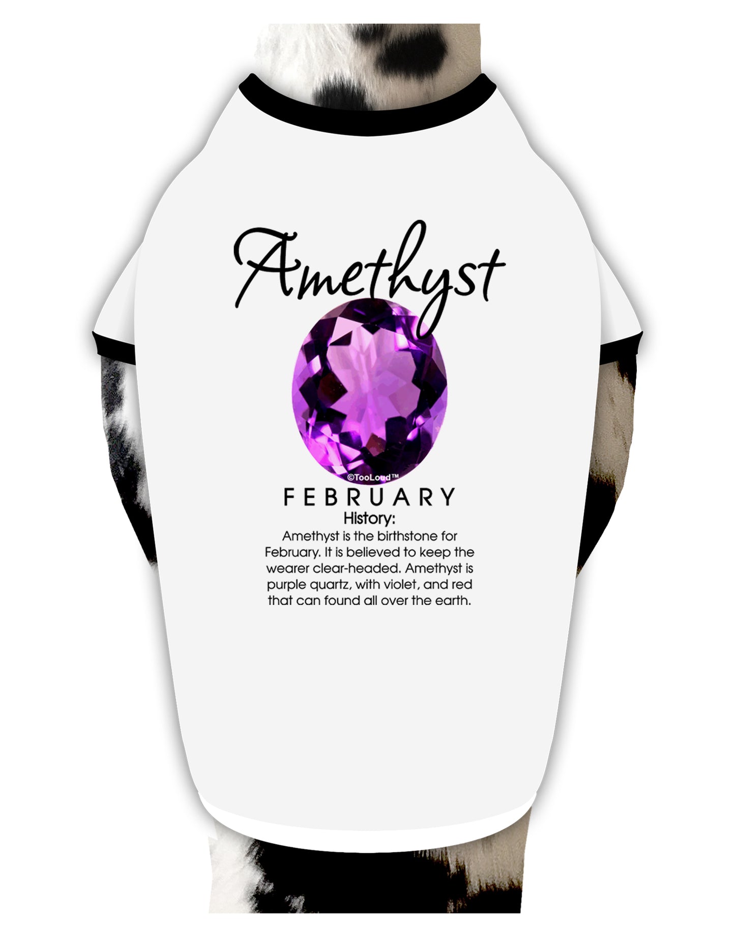 Birthstone Amethyst Dog Shirt by TooLoud-Dog Shirt-TooLoud-White-with-Black-Small-Davson Sales
