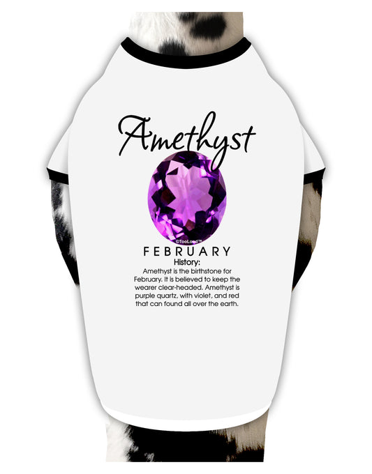 Birthstone Amethyst Dog Shirt by TooLoud-Dog Shirt-TooLoud-White-with-Black-Small-Davson Sales