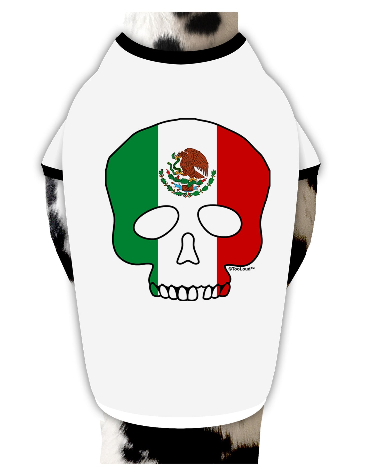 Skull Flag Mexico Dog Shirt-Dog Shirt-TooLoud-White-with-Black-Small-Davson Sales