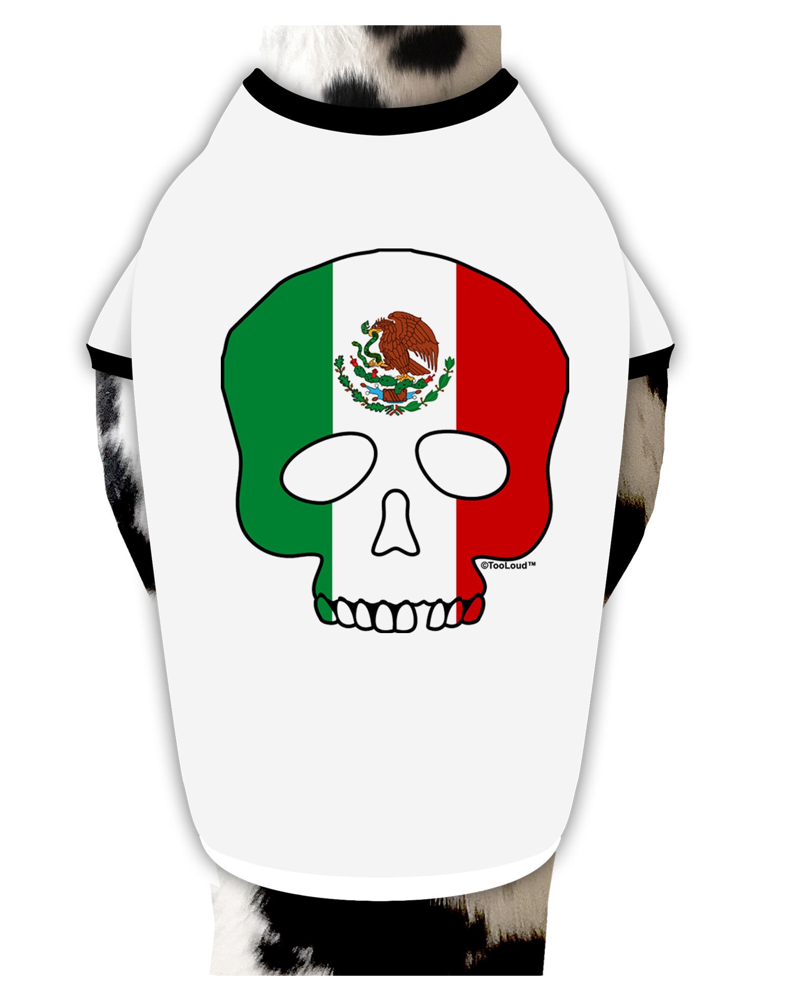 Skull Flag Mexico Dog Shirt-Dog Shirt-TooLoud-White-with-Black-Small-Davson Sales
